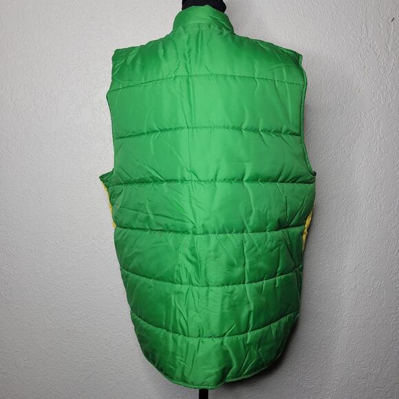 Vintage Unbranded Reversible Retro Striped Unisex Nylon Puffer Vest Pockets✨️L - Picture 3 of 16